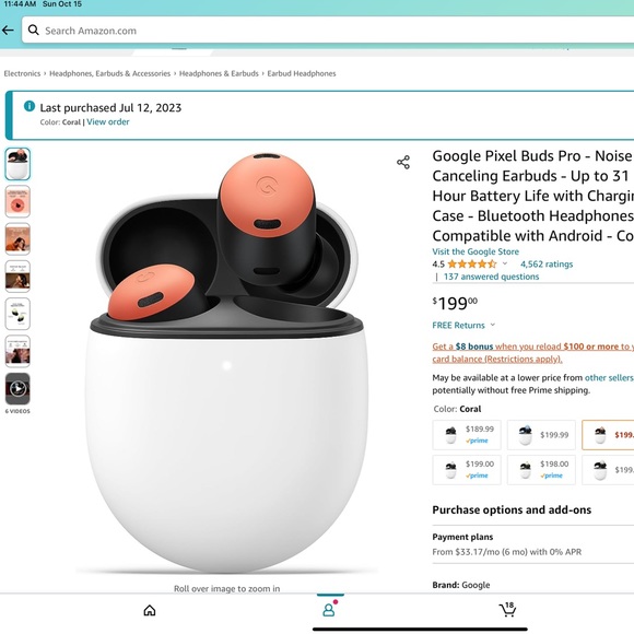Google Pixel Buds Pro in Coral -Active Noise Canceling- Multipoint Connectivity - Picture 7 of 8